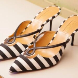 Aquazzura Striped Mules size6.5